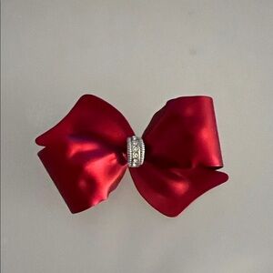 Elegant Red brushed metal Bow Brooch/Pin